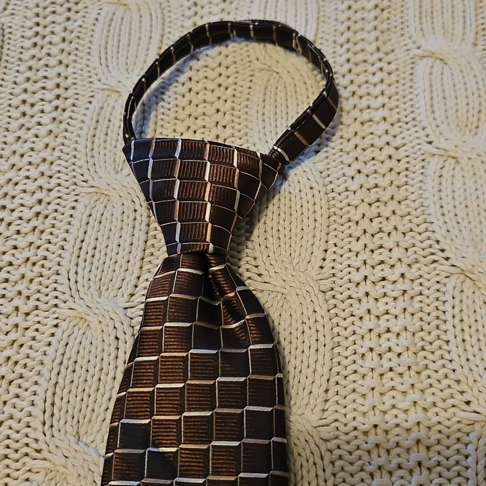 Umo Lorenzo Kids Black and Brown Grid Tie